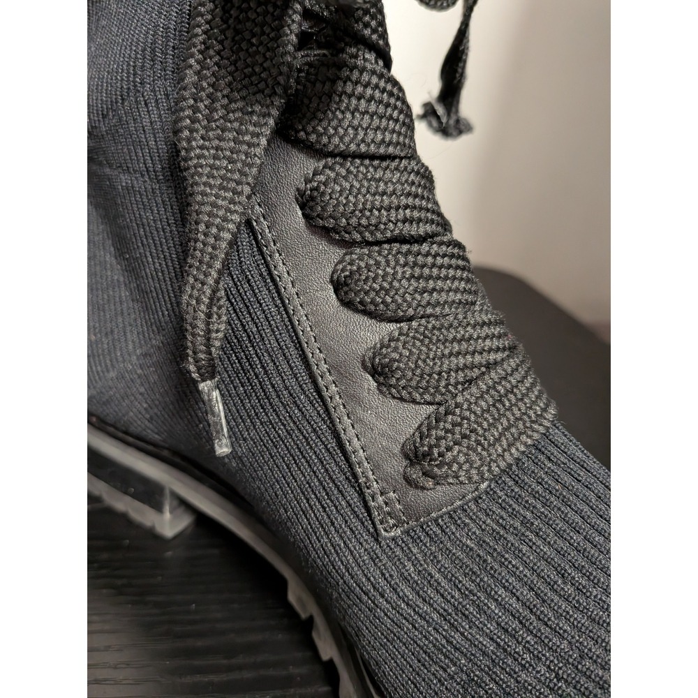 Kate Spade New York Knit Combat Boots Black Ribbed Lace Up Lug Sole Womens 8B - Picture 6 of 14